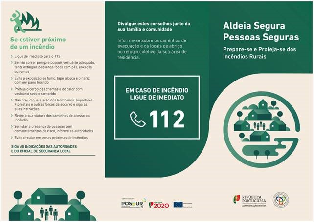 Imagem Aldeia Segura e Pessoas Seguras - Prepare-se e proteja-se dos incêndios.